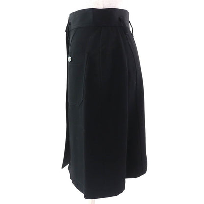 CHANEL Vintage P04919 100% Wool Coco Mark Button Coco Button Tight Skirt Lined