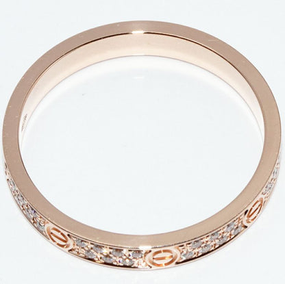 Cartier Ring 18K Pink Gold Diamond 56P Love Ring Small Model Width 26mm (010in)
