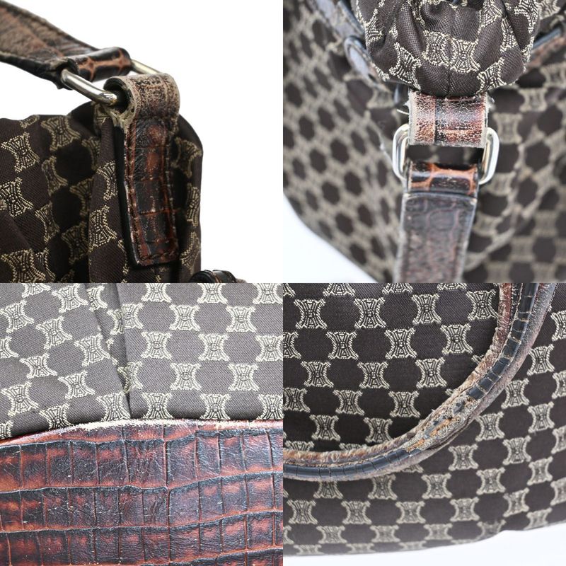 Celine Hand Shoulder Bag 2way Macadam Brown 62ka955