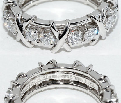 Tiffany & Co Ring Pt950 16 Diamonds (114ct) Jean Schlumberger 16 Stone Ring