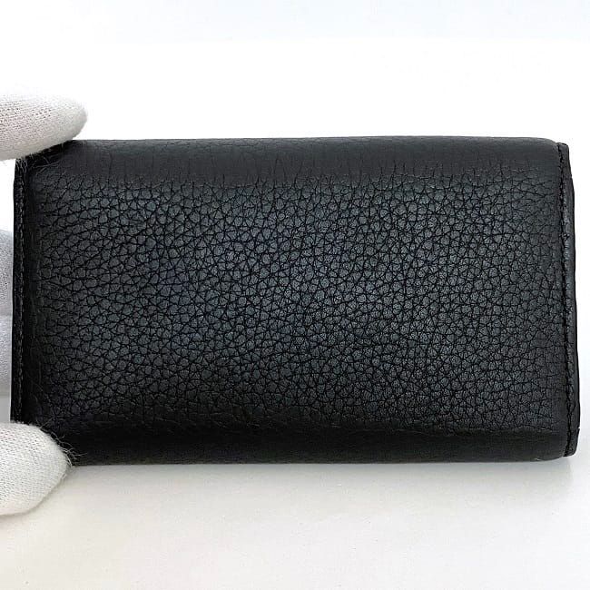 Loewe 6ring Key Case Black Anagram C660k92x02 Excellent Condition