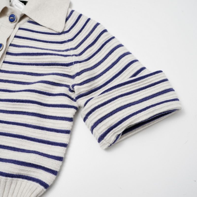 Chanel Dress Size 34 P51 Cashmere Striped Short Sleeved Knit Dress