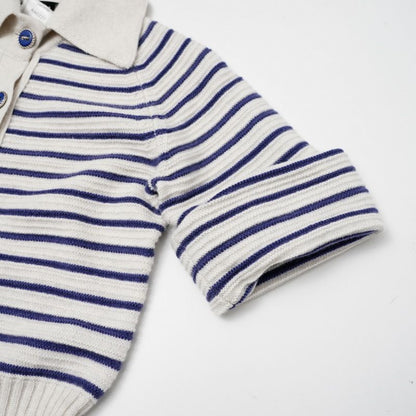 Chanel Dress Size 34 P51 Cashmere Striped Short Sleeved Knit Dress