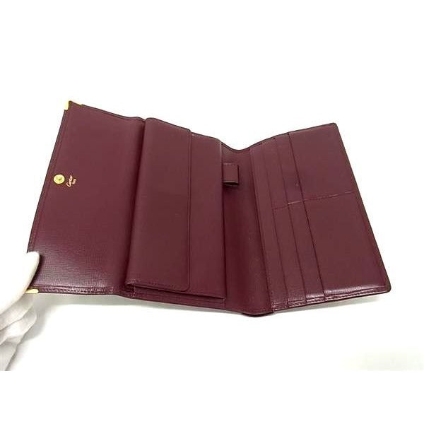 Cartier Long Wallet Must Line Trifold Bordeaux Leather — view 5