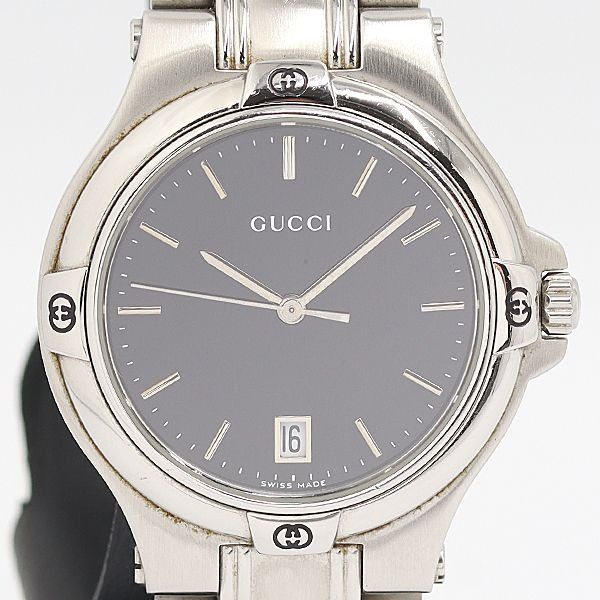 Gucci Quartz Date Black Dial Watch Kzk