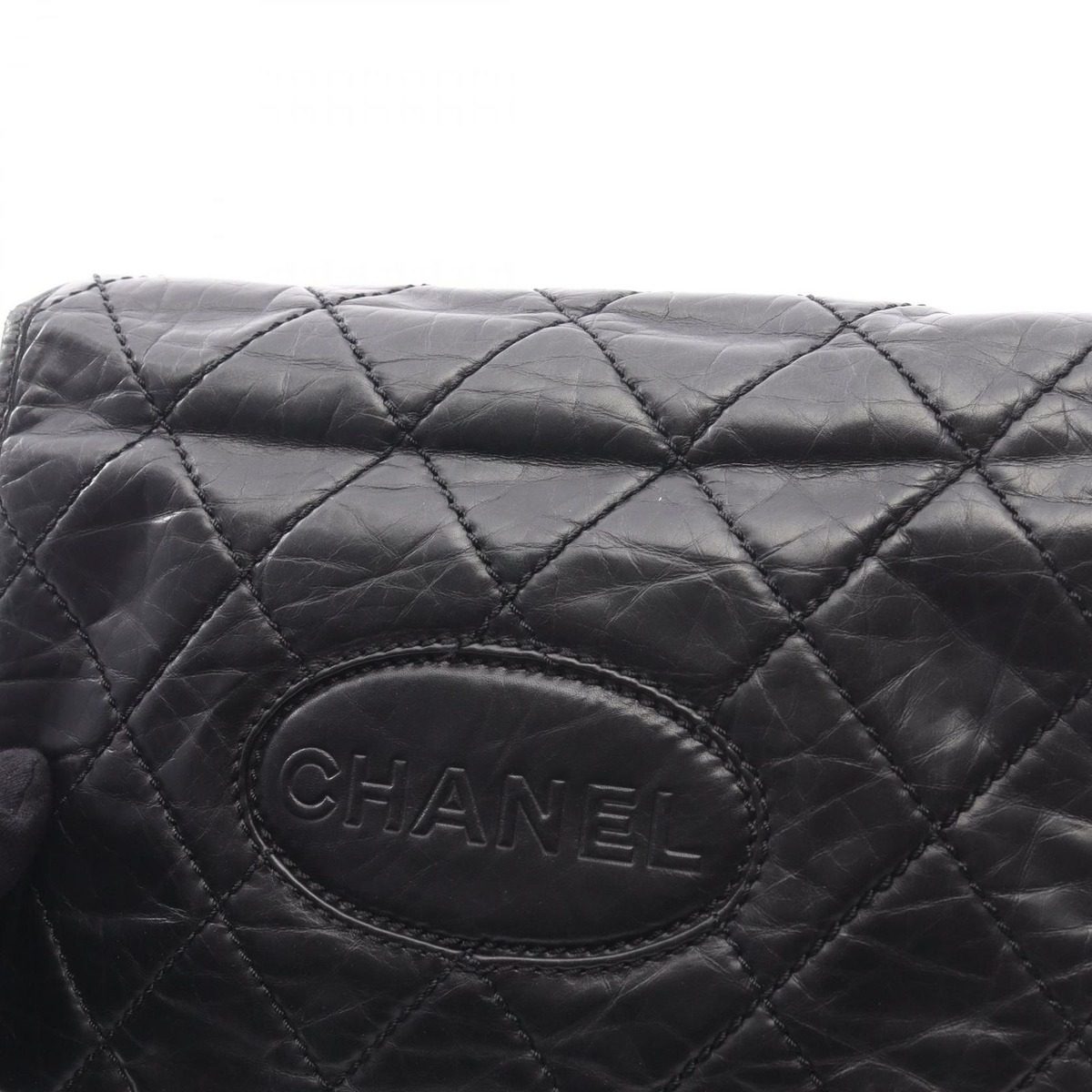 Chanel Shoulder Bag Wild Stitch Black Calf — view 11