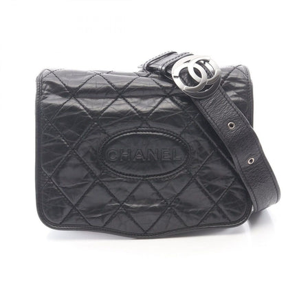 Chanel Shoulder Bag Wild Stitch Black Calf