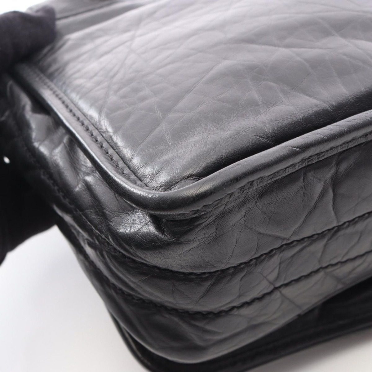 Chanel Shoulder Bag Wild Stitch Black Calf — view 7