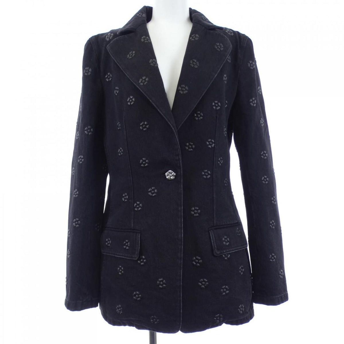 Chanel Denim Jacket Gray 38