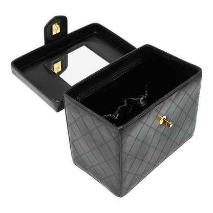 Chanel Bicolore Vanity Bag Shoulder Bag 2WAY Black Lambskin Ladies Chanel