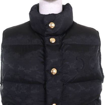 Celine 2w987795w Triomphe Badge Quilted Monogram Padded Vest Black 36 With