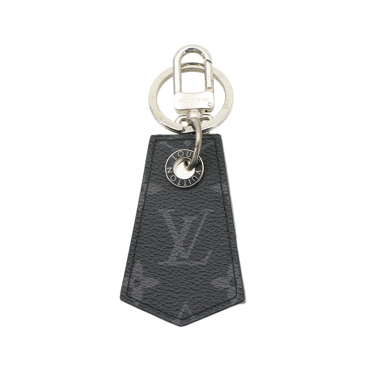 Louis Vuitton Monogram Eclipse Key Holder Enchappes Key Ring Silver