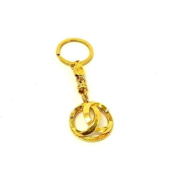 Chanel Bag Charm CC Logo Gold Metal Key Holder Key Ring