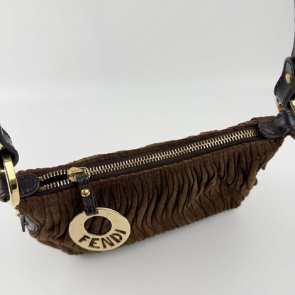Fendi Shoulder Bag Brown Suede Vintage — view 11