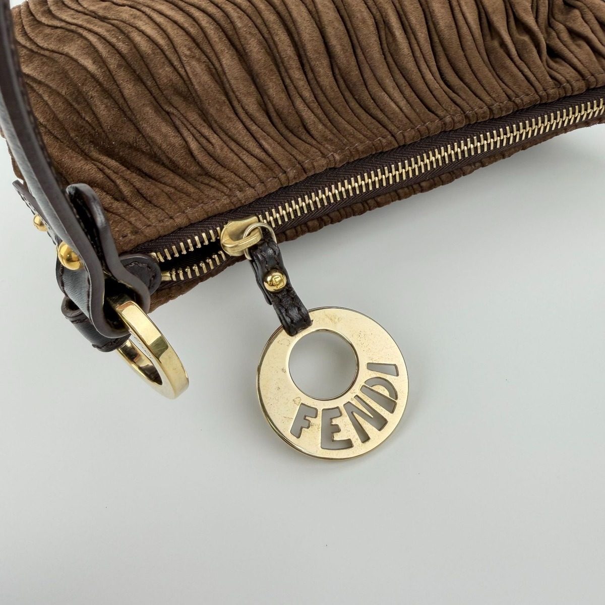 Fendi Shoulder Bag Brown Suede Vintage — view 12