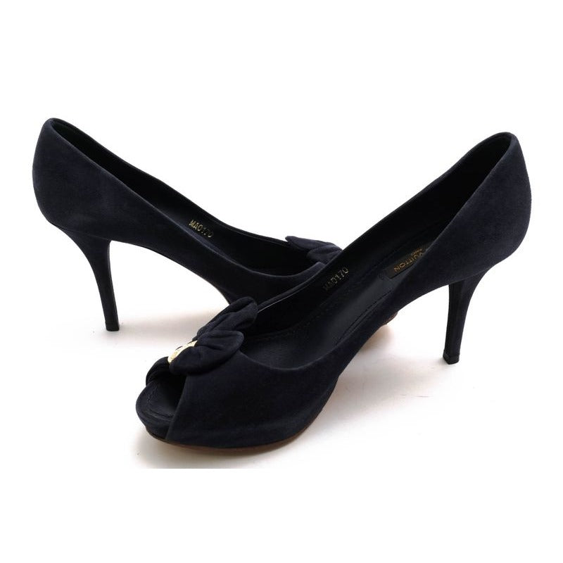 Louis Vuitton Pumps Shoes Women Suede Leather Navy Blue Ma0170 — view 3