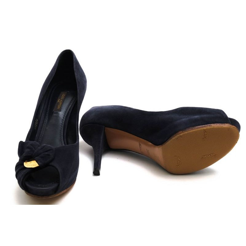 Louis Vuitton Pumps Shoes Women Suede Leather Navy Blue Ma0170 — view 7