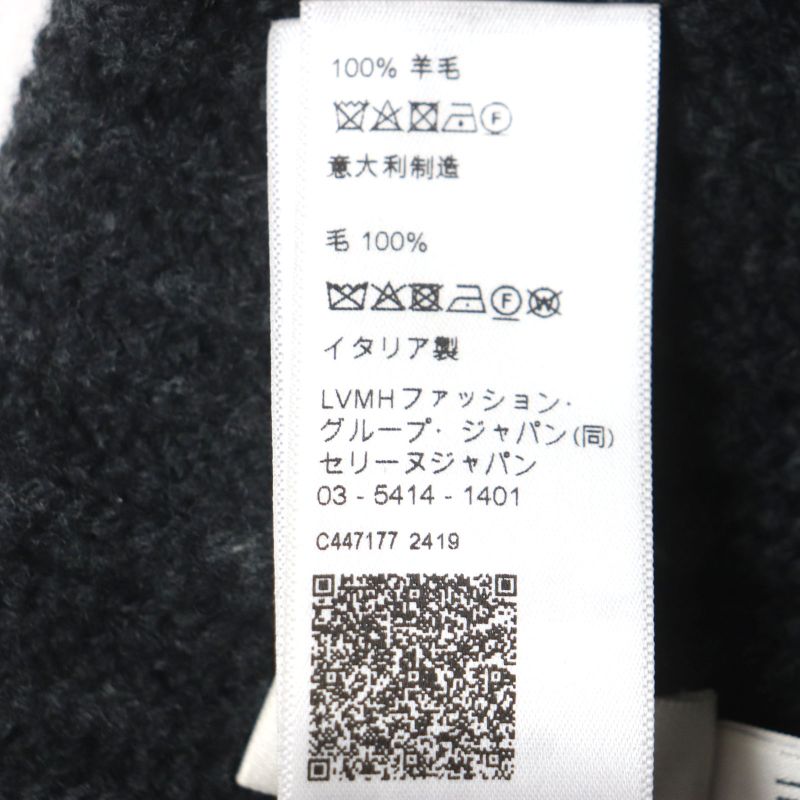 Celine 2a25r423p 100% Wool Current Product Hat With Logo Patch Dark Gray Made