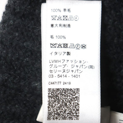 Celine 2a25r423p 100% Wool Current Product Hat With Logo Patch Dark Gray Made