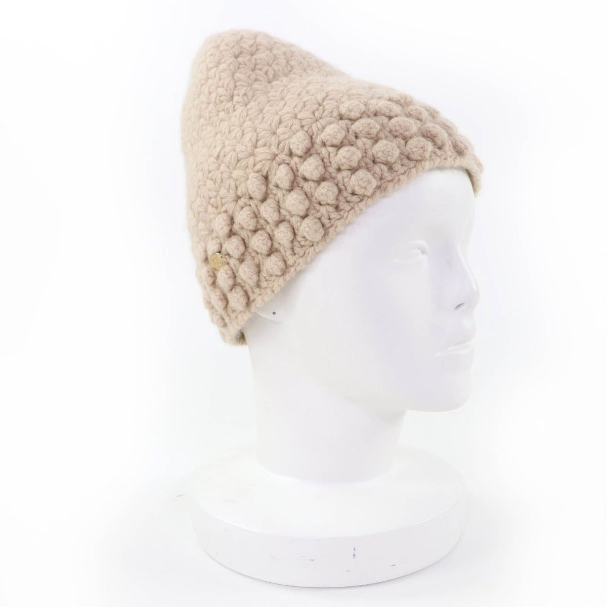 Chanel Cashmere CC Logo Knit Cap Beige 2