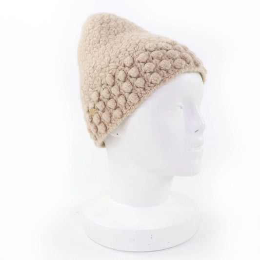 Chanel Cashmere CC Logo Knit Cap Beige 2