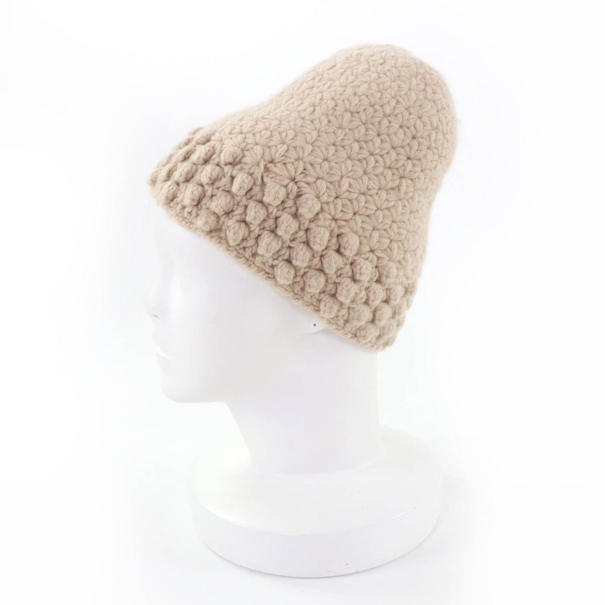Chanel Cashmere CC Logo Knit Cap Beige 2 — view 3