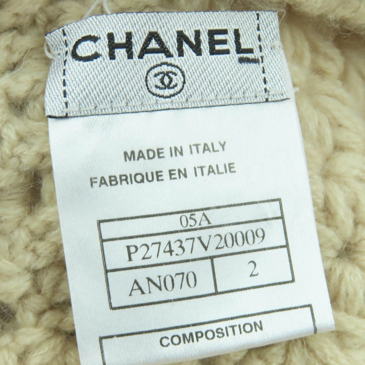 Chanel Cashmere CC Logo Knit Cap Beige 2 — view 10