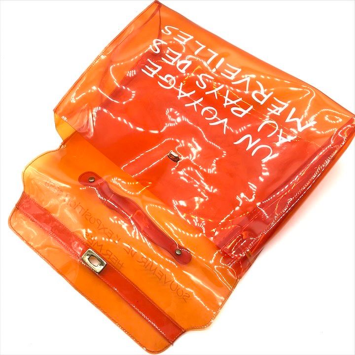 Hermes Vinyl Kelly Hand Bag Orange
