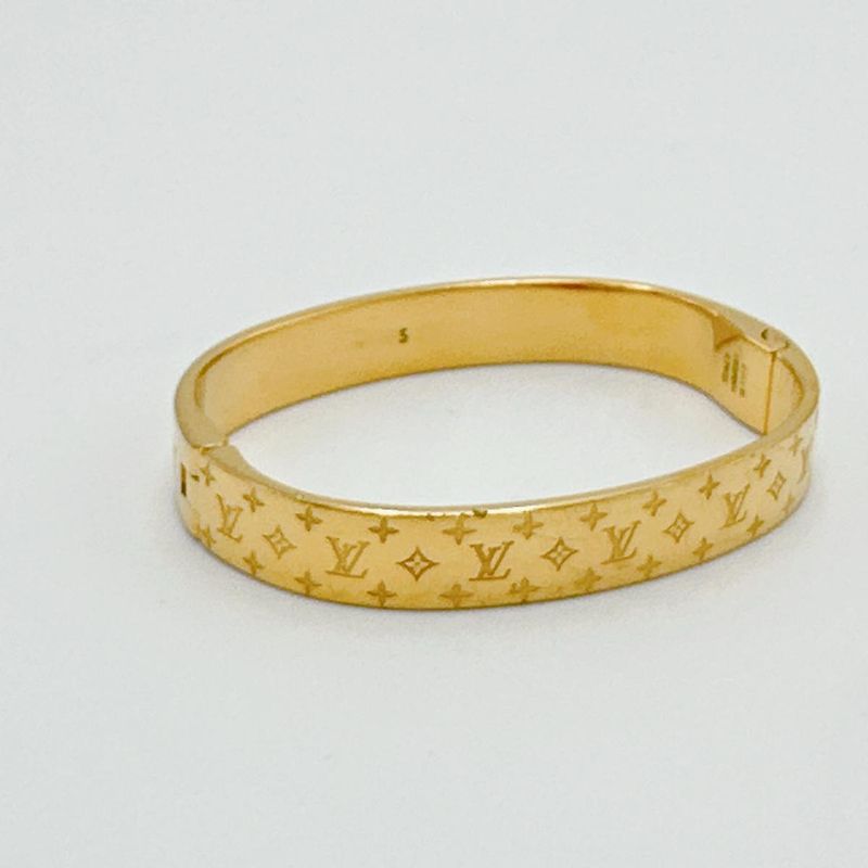 Louis Vuitton M00251 Monogram Cuff Nanogram S Size Bracelet Louis Vuitton Gold