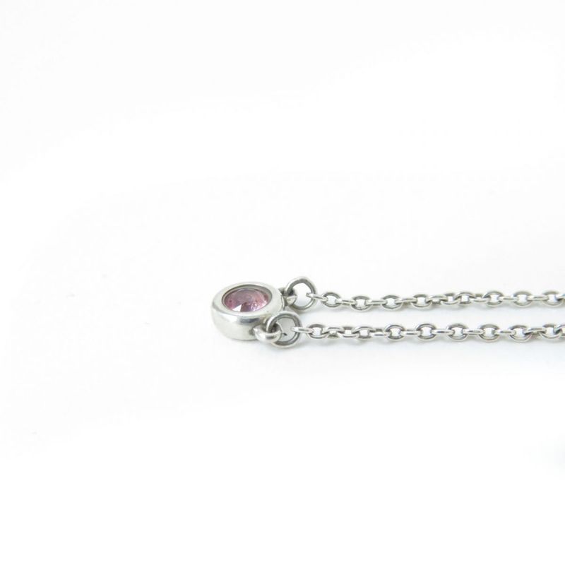 Tiffany & Co Elsa Peretti By-the-yard Ag925 1P Pink Sapphire Necklace Pendant