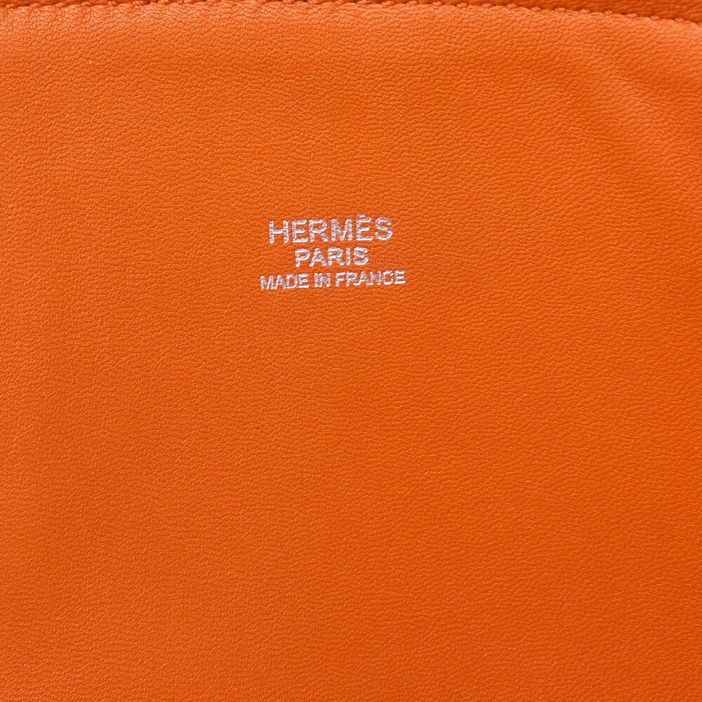Hermes Bolide 35 Handbag Shoulder Bag Taurillon Clemence Orange Orange (silver
