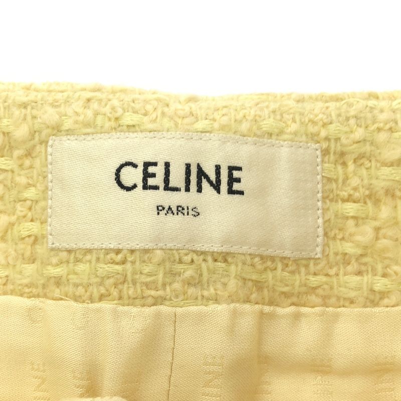 Celine Tweed Miniskirt Yellow 2j471764l Yellow 34