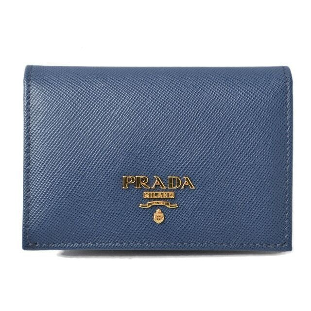 Prada Card Case Business Holder Saffiano Metal Bluette Blue 1 M0945