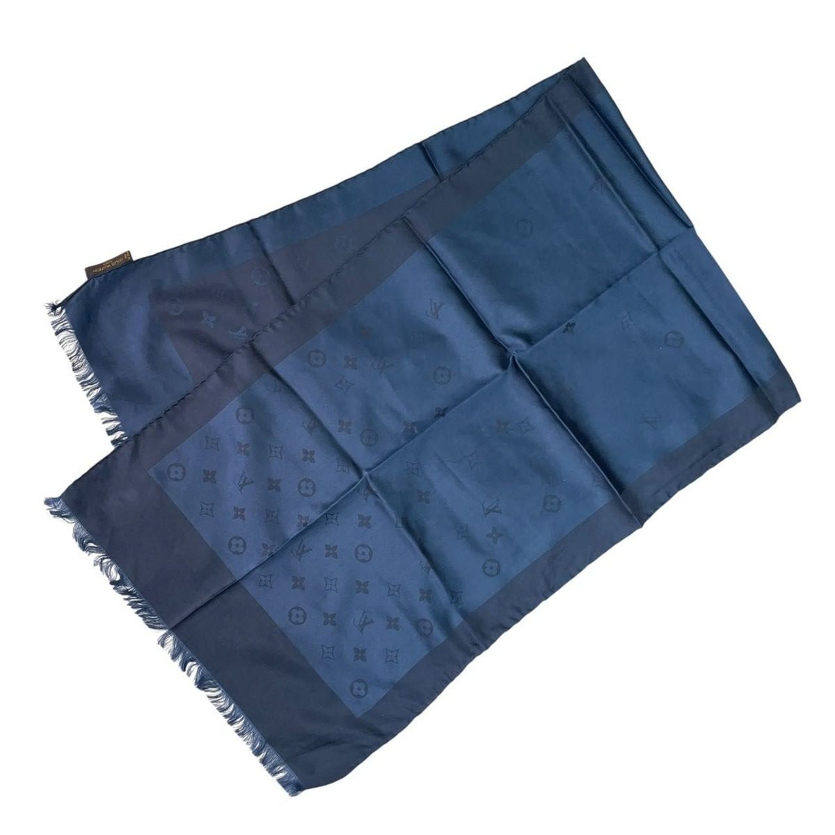 Louis Vuitton Silk Scarf Monogram Navy