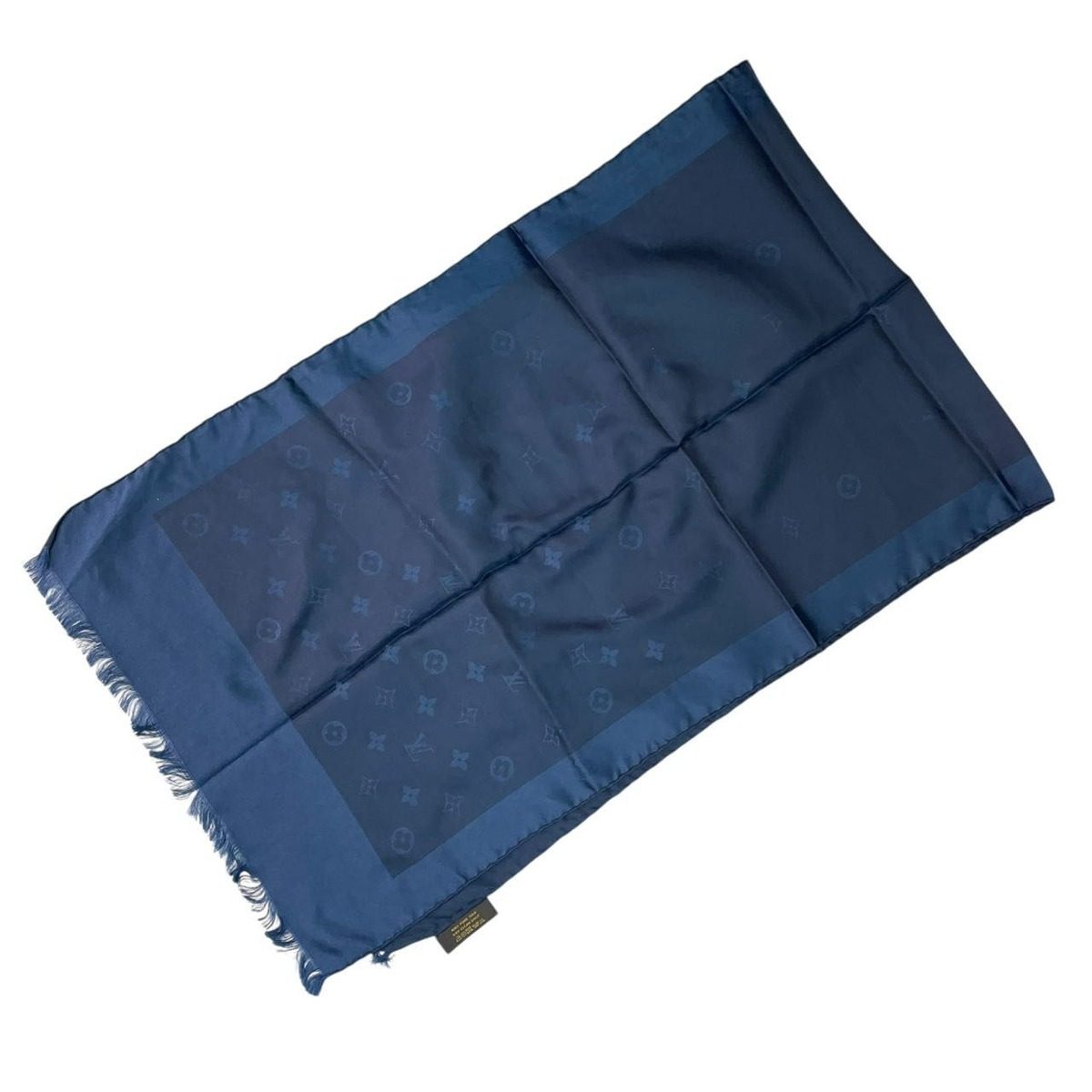 Louis Vuitton Silk Scarf Monogram Navy — view 2