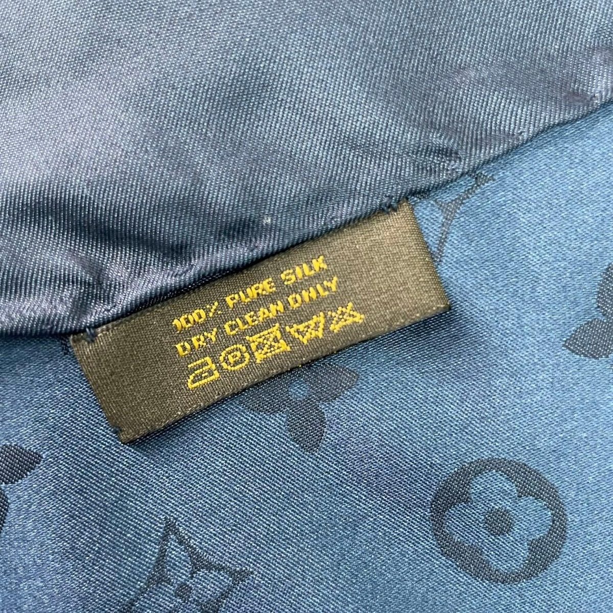 Louis Vuitton Silk Scarf Monogram Navy — view 3