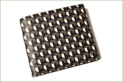 Prada Fold Wallet For Men 2mo513 Saffiano FUMO Gray Blue Outlet Unused