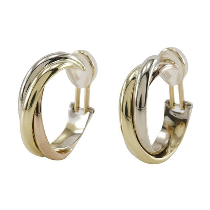 Cartier Trinity 3-color Loop 18K Gold (YG X PG X WG) Ladies 20.1g Earrings