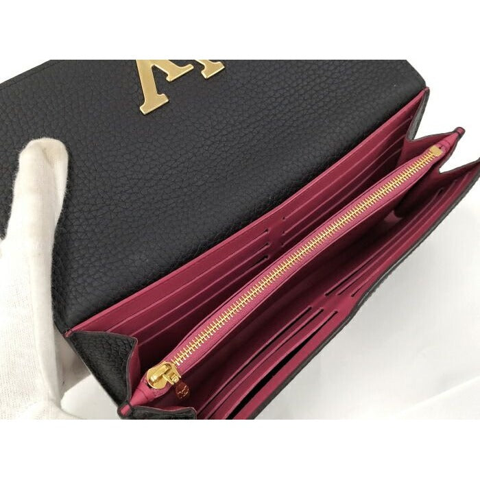 Louis Vuitton Portefeuille Capucines Long Fold Wallet Taurillon Leather Noir — view 7