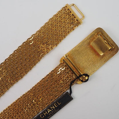 Chanel Chain Logo Plate A07689 Gold Plated Gold 96A Ladies Belt