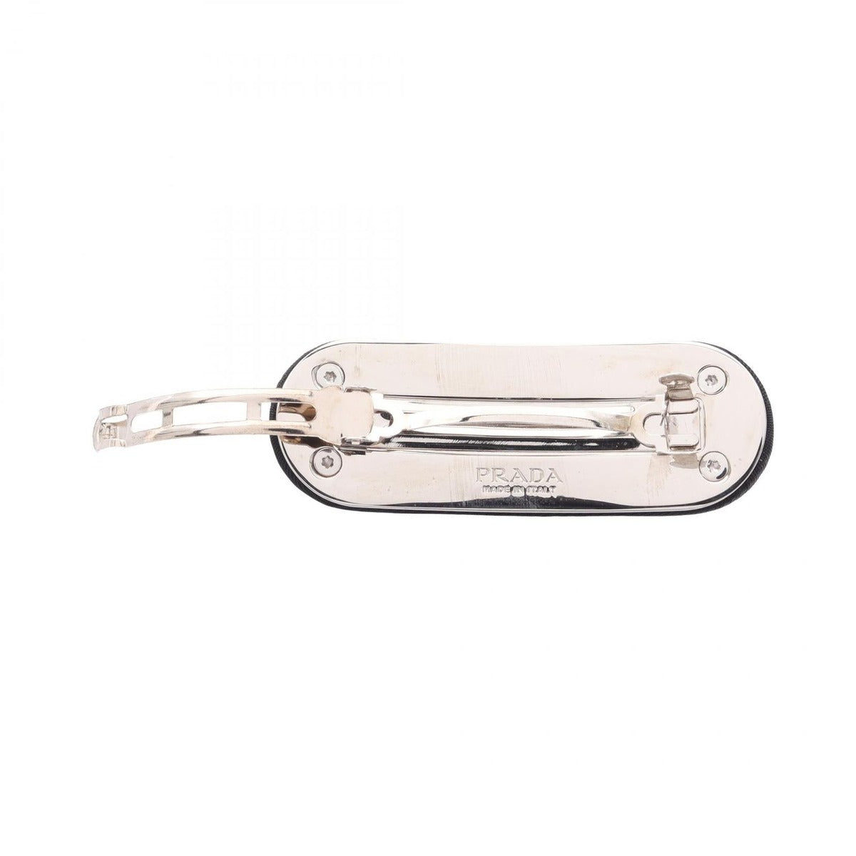 Prada Re-Nylon Hair Clip Black Stainless Steel — view 2