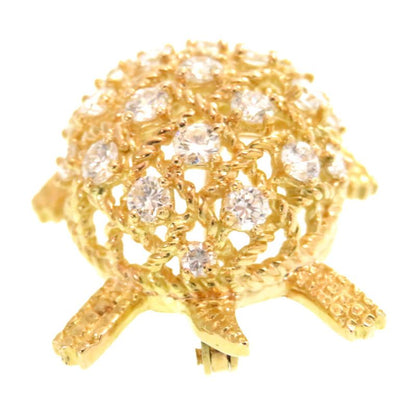 Cartier Turtle 750yg Diamond/sapphire Brooch 18K Yellow Gold/diamond/sapphire