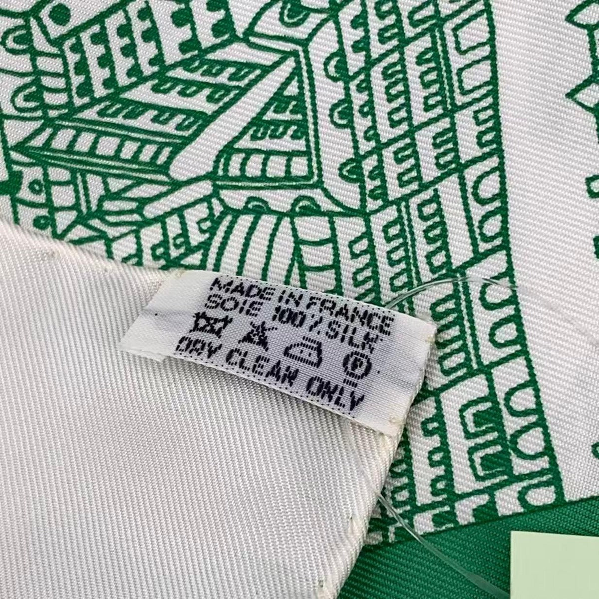 Hermes Carre 90 de Passage A Paris Silk Scarf Green — view 8