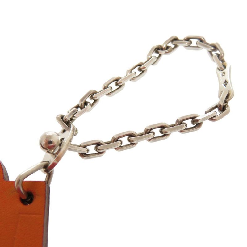 Hermes Kerry Doll Vota Delacto Silver 925 Orange Key Holder Charm 0937 Hermes