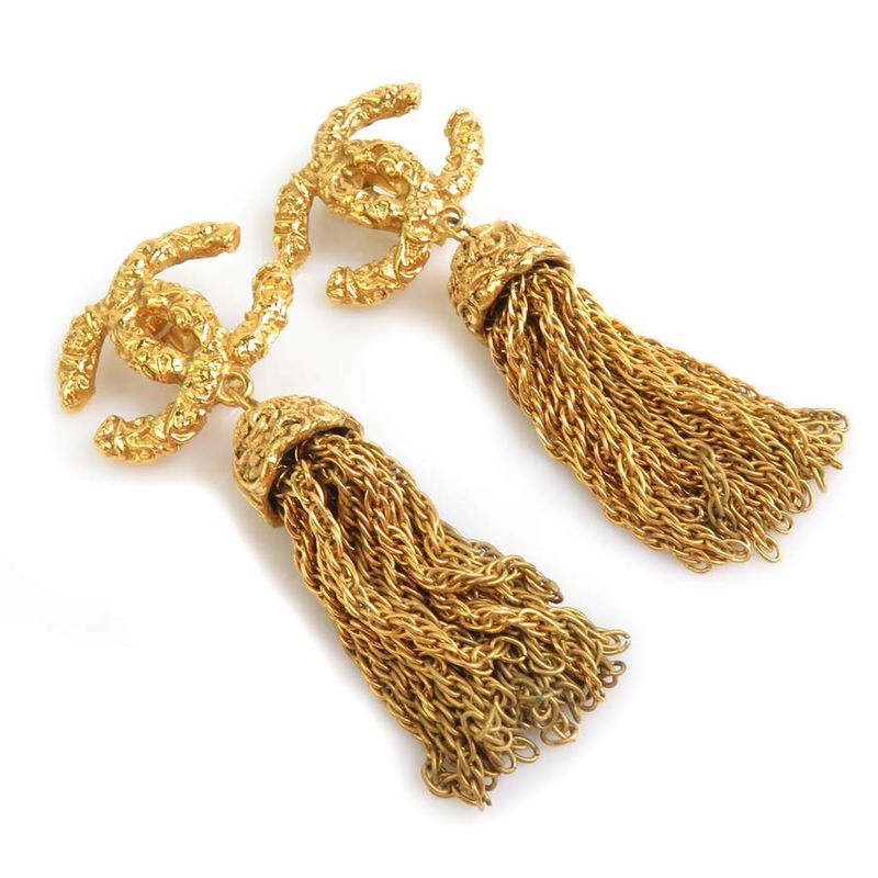 Chanel Earring Coco Mark Tassel