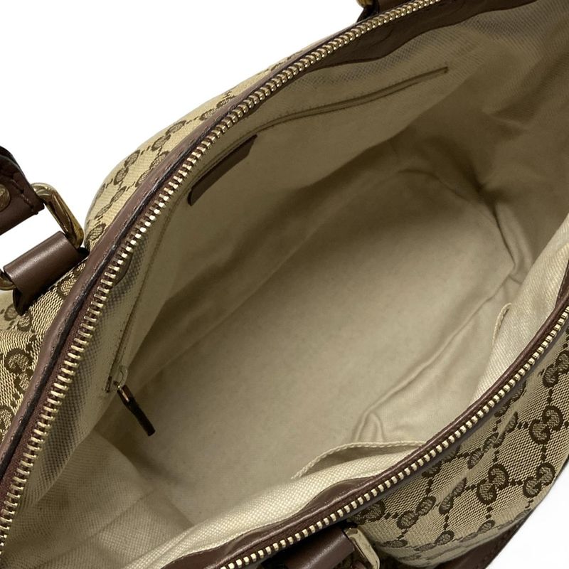 Gucci Handbag Sookie GG Pattern 247902 Beige Dark Brown And Purple Leather