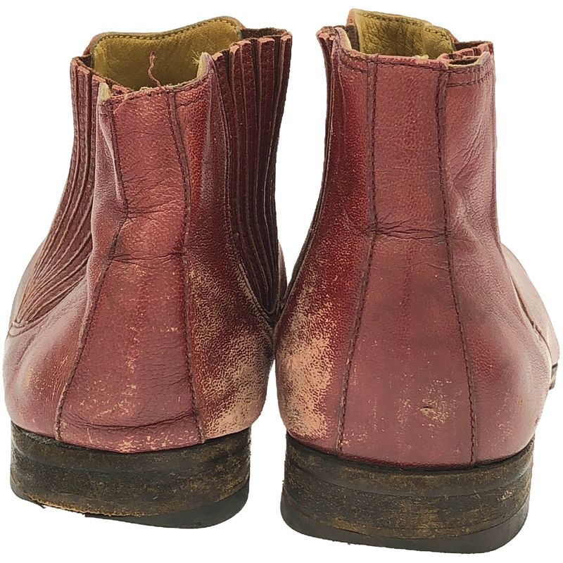 Hermes Side Gore Leather Boots Red 41 1 2