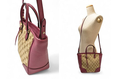 Gucci Handbag Shoulder Bag 2way Gucci GG Canvas Beige Pink 353121