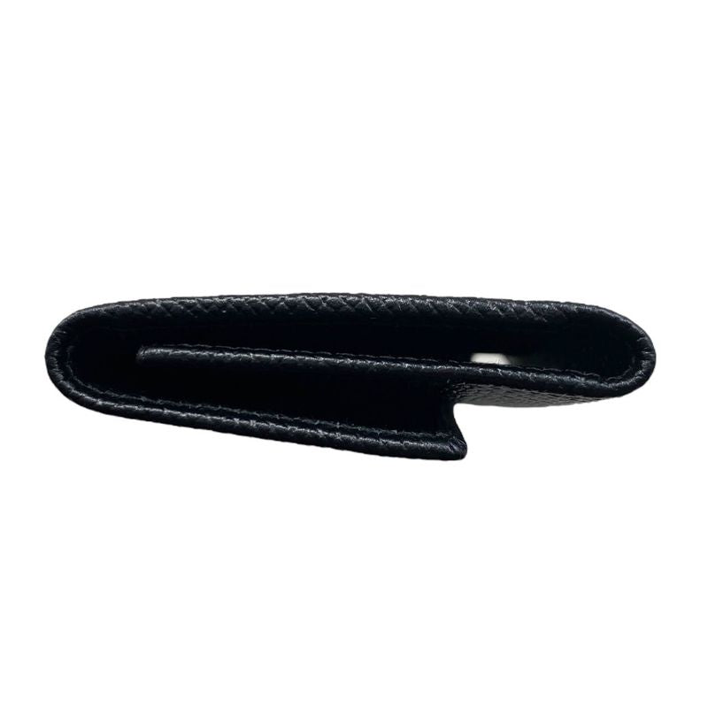 Em0680 Bvlgari 6-ring Key Case 20234 Men's Black Leather Black