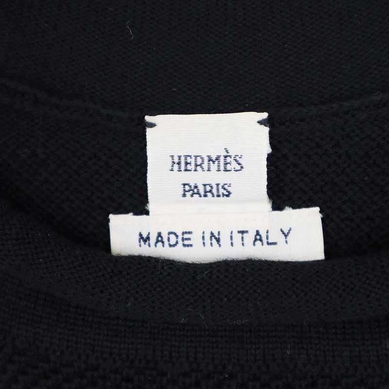 Hermes Jacquard Wool Knit Vest Black 44